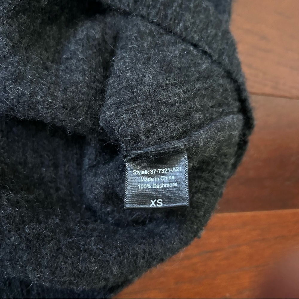 $475 Jenni Kayne Cashmere Cocoon Cardigan charcoal size XS oversized boxy Vneck - Picture 7 of 12
